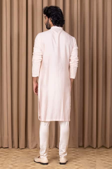 Shop Ankit V Kapoor Pink Georgette, Cotton Embroidery Umair Kurta Set at Aza Fashions Shop_Ankit V Kapoor_Pink Georgette, Cotton Embroidery Umair Kurta Set _at_Aza_Fashions