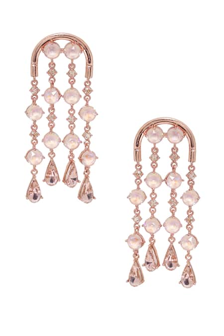 Buy ESME Purple Embellished Swarovski Danglers at Aza Fashions Buy_ESME_Purple Embellished Swarovski Danglers _at_Aza_Fashions