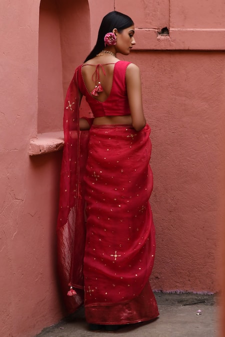 Deep Thee Zardozi Embroidered Saree With Blouse 