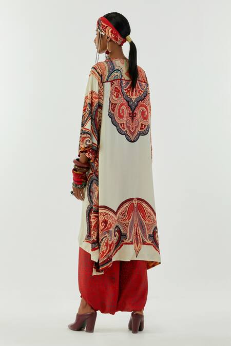 Shop Aseem Kapoor White Crepe Sequins, Beads Round Neck Mitra Printed Kurta And Trouser Set at Aza Fashions Shop_Aseem Kapoor_White Crepe Sequins, Beads Round Neck Mitra Printed Kurta And Trouser Set_at_Aza_Fashions