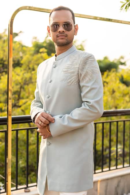 Decemberbyvivek Hand Embroidered Bandhgala Jacket & Pant Set 