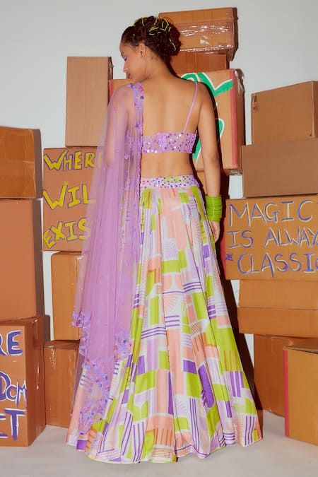 Nirmooha Geometric Print Lehenga Set 