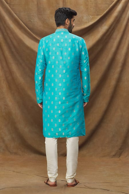 Arihant Rai Sinha Floret Pattern Kurta & Cream Churidar Set