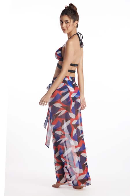 Kai Resortwear Scarlet Geometric Print Sarong 