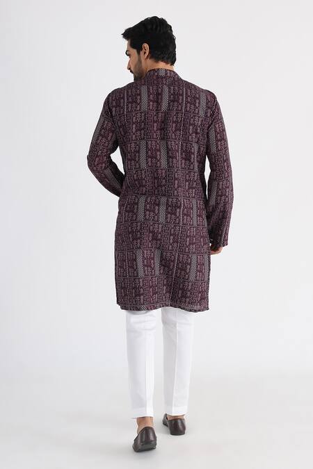 Smriti By Anju Agarwal Contrast Floral Print Kurta Set 