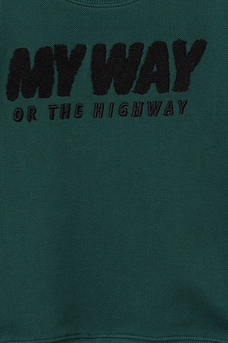 Byb Premium_Blue Cotton, Lycra Embroidery Sweatshirt Set _at_Aza_Fashions