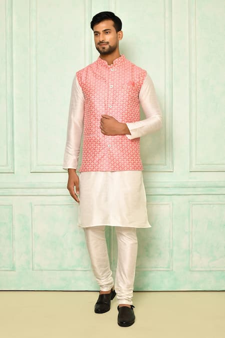 Arihant Rai Sinha Coral Embroidery Scallops Bundi 