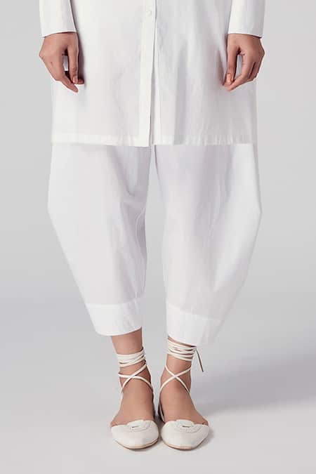 Shop_Rajesh Pratap Singh_White Cotton Deega Salwar _Online_at_Aza_Fashions