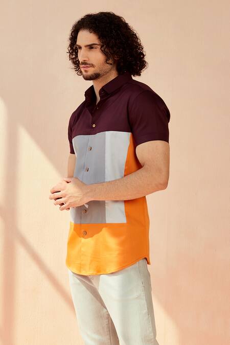 Seven_Multi Color Cotton Satin Fresh Of The Block Shirt_Online_at_Aza_Fashions