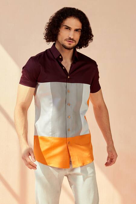 Buy_Seven_Multi Color Cotton Satin Fresh Of The Block Shirt_Online_at_Aza_Fashions