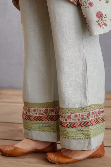 Shop Torani Green Kaftan , Pant Cotton Silk Jaituni Zooni Kameez Set Online at Aza Fashions Shop_Torani_Green Kaftan , Pant Cotton Silk Jaituni Zooni Kameez Set _Online_at_Aza_Fashions