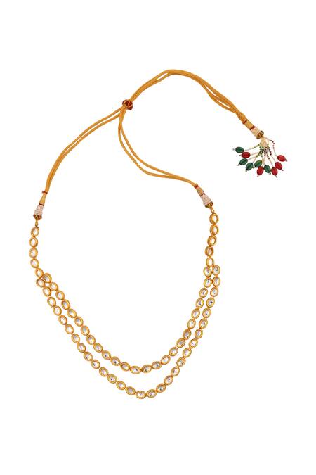 Posh By Rathore Gold Plated Layered Kundan Necklace Set Online at Aza Fashions Posh By Rathore_Gold Plated Layered Kundan Necklace Set_Online_at_Aza_Fashions