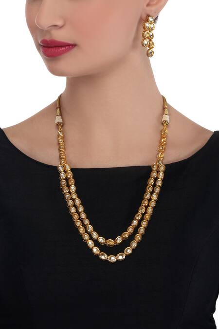 Buy Posh By Rathore Gold Plated Layered Kundan Necklace Set Online at Aza Fashions Buy_Posh By Rathore_Gold Plated Layered Kundan Necklace Set_Online_at_Aza_Fashions