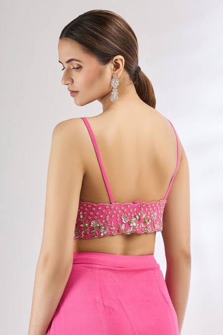 Mani Bhatia Pink Net, Georgette Blouse Sweetheart Cape Band Pre-draped Saree With And at Aza Fashions Mani Bhatia_Pink Net, Georgette Blouse Sweetheart Cape Band Pre-draped Saree With And _at_Aza_Fashions