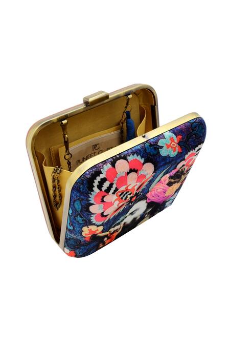 Buy Puneet Gupta Multi Color Floral Print Clutch Online at Aza Fashions Buy_Puneet Gupta_Multi Color Floral Print Clutch _Online_at_Aza_Fashions