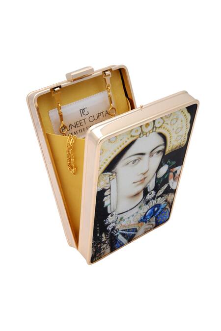 Buy Puneet Gupta Multi Color Princess Qajar Print Clutch Online at Aza Fashions Buy_Puneet Gupta_Multi Color Princess Qajar Print Clutch_Online_at_Aza_Fashions