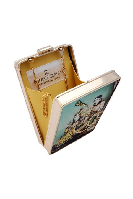 Buy Puneet Gupta Multi Color Figurine Print Clutch Online at Aza Fashions Buy_Puneet Gupta_Multi Color Figurine Print Clutch_Online_at_Aza_Fashions