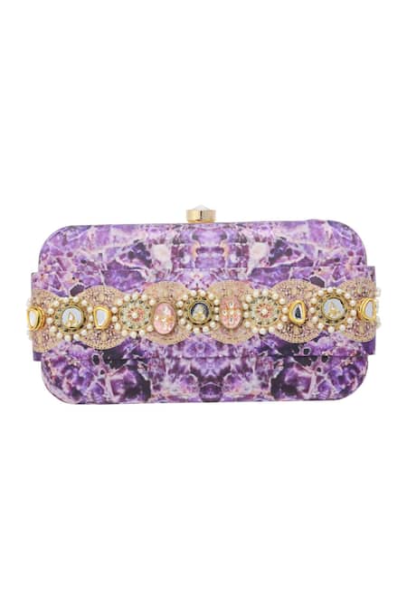 Puneet Gupta Abstract Print Box Clutch 