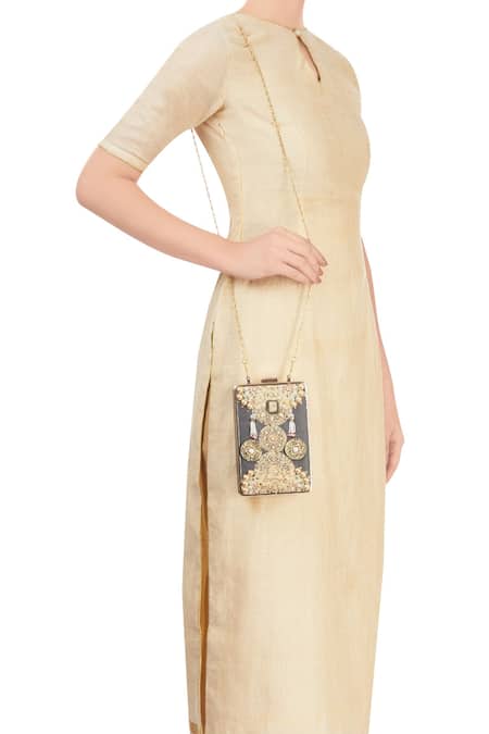 Puneet Gupta Bead Tassel Embellished Clutch 