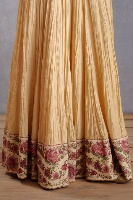 Torani Beige Cotton Voile, Dress Handwoven Chanderi, Kasturi Dhooni Chogha Set at Aza Fashions Torani_Beige Cotton Voile, Dress Handwoven Chanderi, Kasturi Dhooni Chogha Set _at_Aza_Fashions