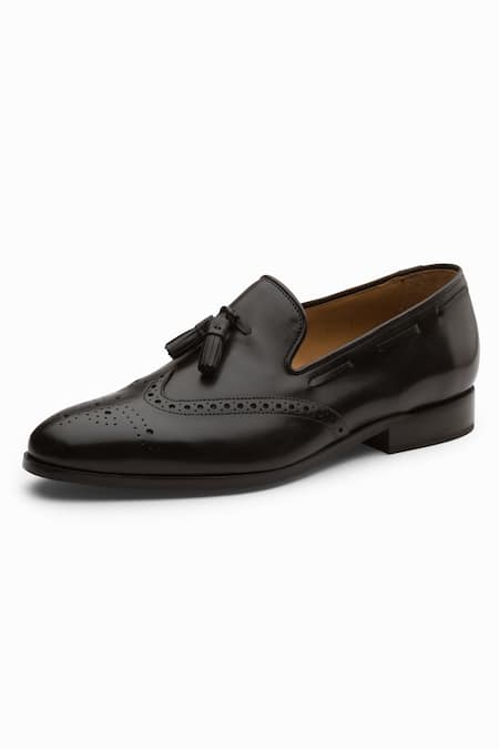 Dapper Shoes Black Brogue Wingtip Tassel Loafers Online at Aza Fashions Dapper Shoes_Black Brogue Wingtip Tassel Loafers_Online_at_Aza_Fashions