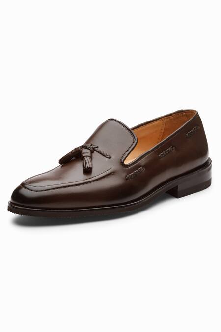 dapper Shoes_Brown Handcrafted Tassel Loafers _Online_at_Aza_Fashions