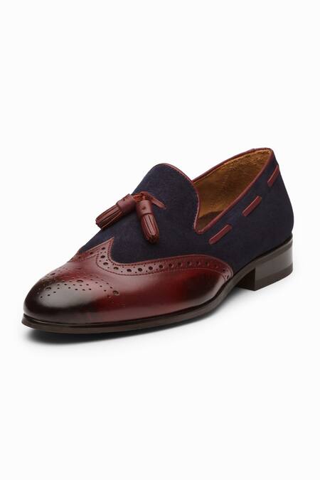 Dapper Shoes_Maroon Tassel Wingtip Loafers_Online_at_Aza_Fashions