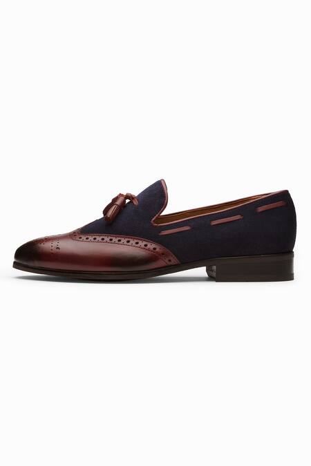 Buy_Dapper Shoes_Maroon Tassel Wingtip Loafers_Online_at_Aza_Fashions