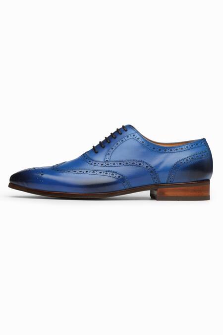Buy_Dapper Shoes_Blue Wingtip Brogue Oxford Shoes_Online_at_Aza_Fashions