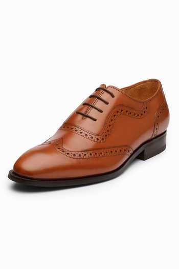 Dapper Shoes_Brown Wingtip Brogue Oxford Shoes_Online_at_Aza_Fashions
