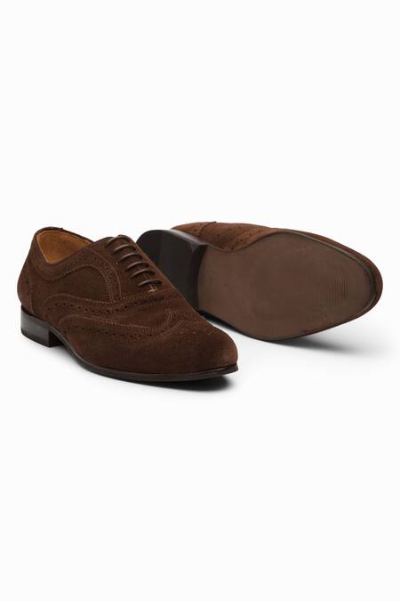 Shop Dapper Shoes Brown Handcrafted Leather Wingtip Oxford Shoes Online at Aza Fashions Shop_Dapper Shoes_Brown Handcrafted Leather Wingtip Oxford Shoes_Online_at_Aza_Fashions