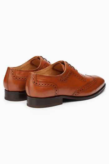 Dapper Shoes_Brown Wingtip Brogue Oxford Shoes_at_Aza_Fashions