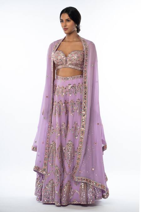 Tamanna Punjabi Kapoor Purple Georgette Sweatheart Embellished Cape And Gharara Set at Aza Fashions Tamanna Punjabi Kapoor_Purple Georgette Sweatheart Embellished Cape And Gharara Set _at_Aza_Fashions
