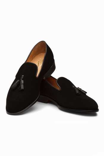 Buy 3dm Lifestyle Black Suede Tassel Loafers at Aza Fashions Buy_3dm Lifestyle_Black Suede Tassel Loafers _at_Aza_Fashions