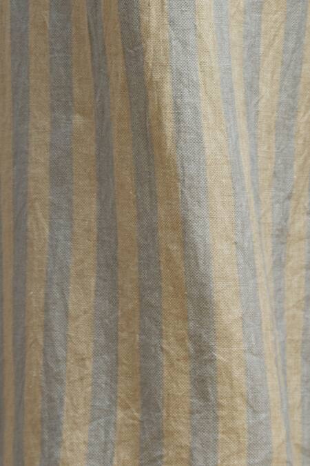 Shop_Linen Bloom_Beige 100% Linen Striped Pant _Online_at_Aza_Fashions