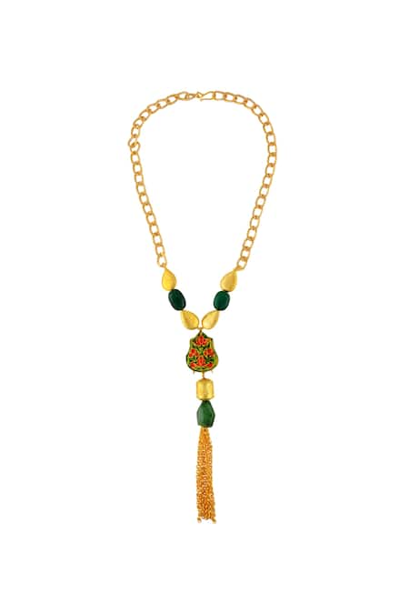 Shillpa Purii Gold & green necklace 