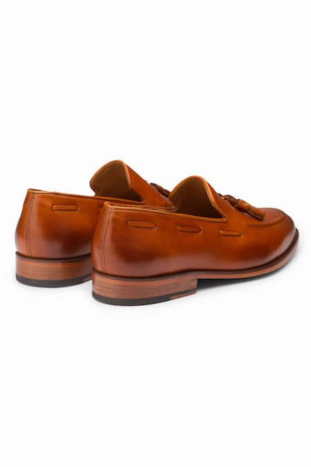 Shop_Dapper Shoes_Brown Leather Tassel Loafers _Online_at_Aza_Fashions