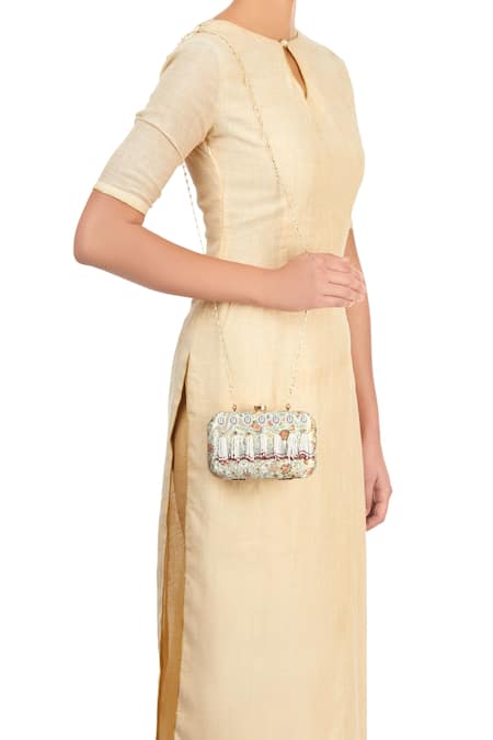 Puneet Gupta Multi-Coloured Printed Box Clutch 