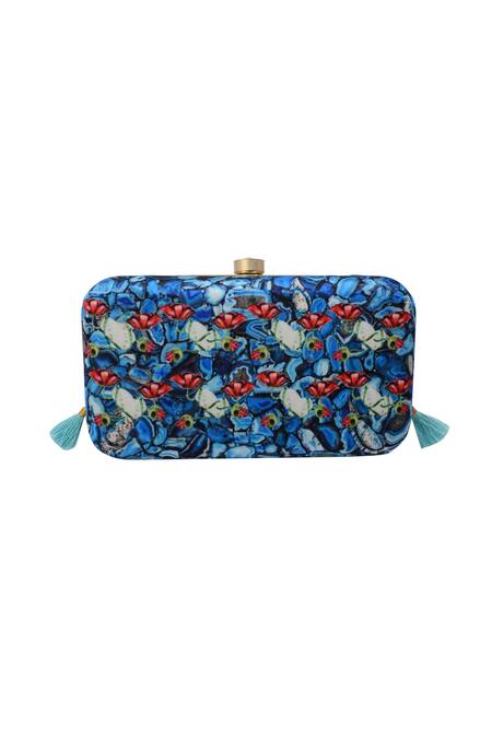 Puneet Gupta Multi Color Flower Print Multicolored Clutch Online at Aza Fashions Puneet Gupta_Multi Color Flower Print Multicolored Clutch _Online_at_Aza_Fashions