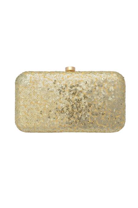 Puneet Gupta_Beige Embroidered Sequin Clutch _Online_at_Aza_Fashions