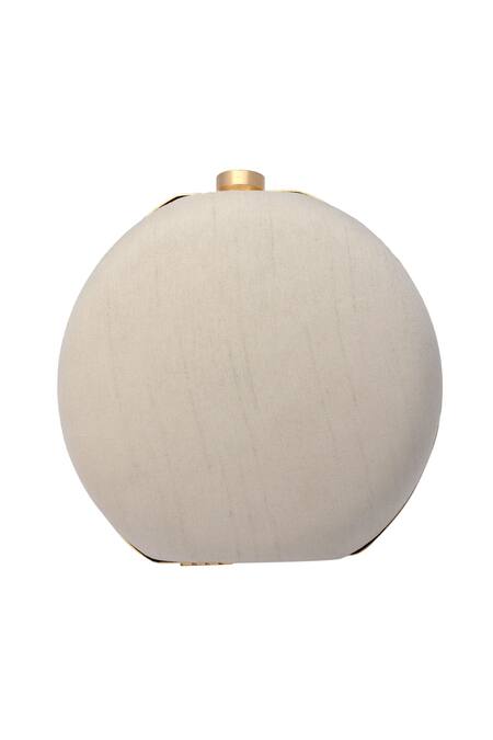 Puneet Gupta_White Bead And Mirror Elephant Embroidered Clutch _Online_at_Aza_Fashions