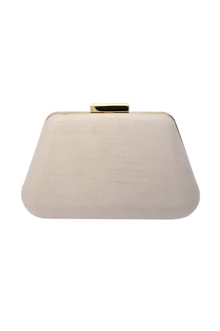 Puneet Gupta_White Embroidery, Pom-poms Clutch With _Online_at_Aza_Fashions