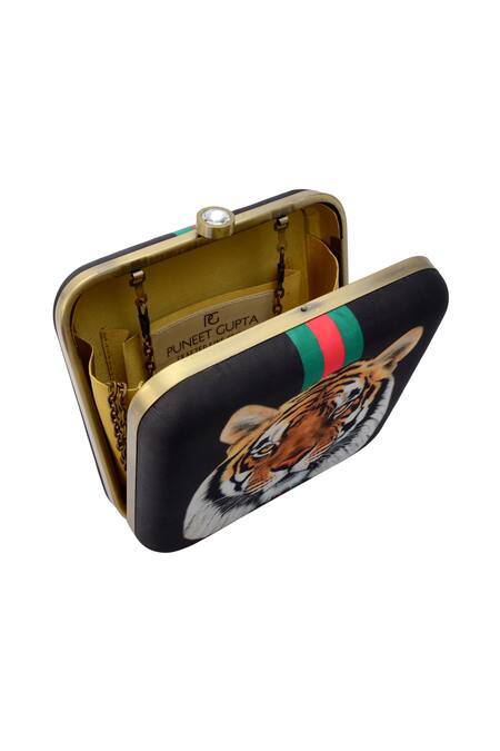 Buy Puneet Gupta Black Tiger Print Clutch Online at Aza Fashions Buy_Puneet Gupta_Black Tiger Print Clutch _Online_at_Aza_Fashions
