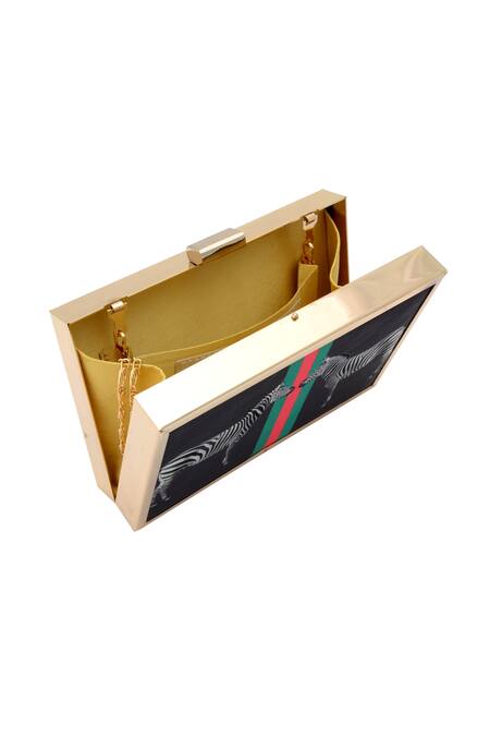 Buy Puneet Gupta Black Zebra Print Clutch Online at Aza Fashions Buy_Puneet Gupta_Black Zebra Print Clutch _Online_at_Aza_Fashions