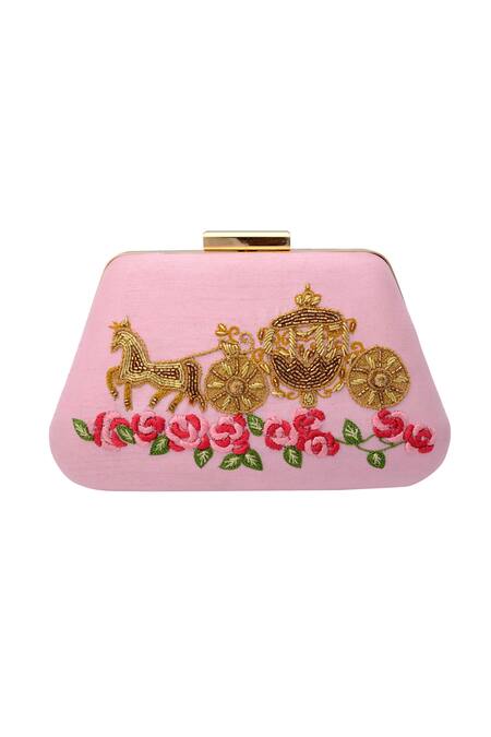 Puneet Gupta Pink Embroidered Clutch With Bead