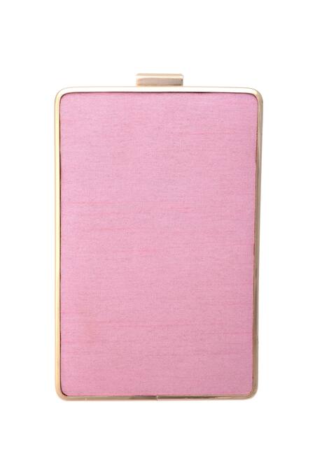 Puneet Gupta_Pink Embroidery Clutch _Online_at_Aza_Fashions