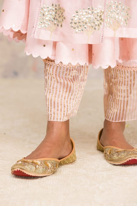 Shop_Devnaagri_Pink Organza, , Shantoon, Embroidered Jacket And Anarkali Set _Online_at_Aza_Fashions