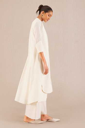 Buy_Ampm_Ivory Chanderi Embroidery Open Neck Jacket And Palazzo Set _Online_at_Aza_Fashions