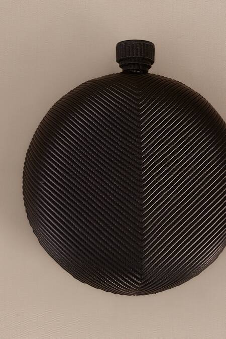 Buy_Ampm_Black Zayla Circular Shape Clutch_Online_at_Aza_Fashions