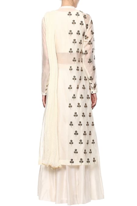Shop Joy Mitra White Kurta And Sharara Set at Aza Fashions Shop_Joy Mitra_White Kurta And Sharara Set _at_Aza_Fashions